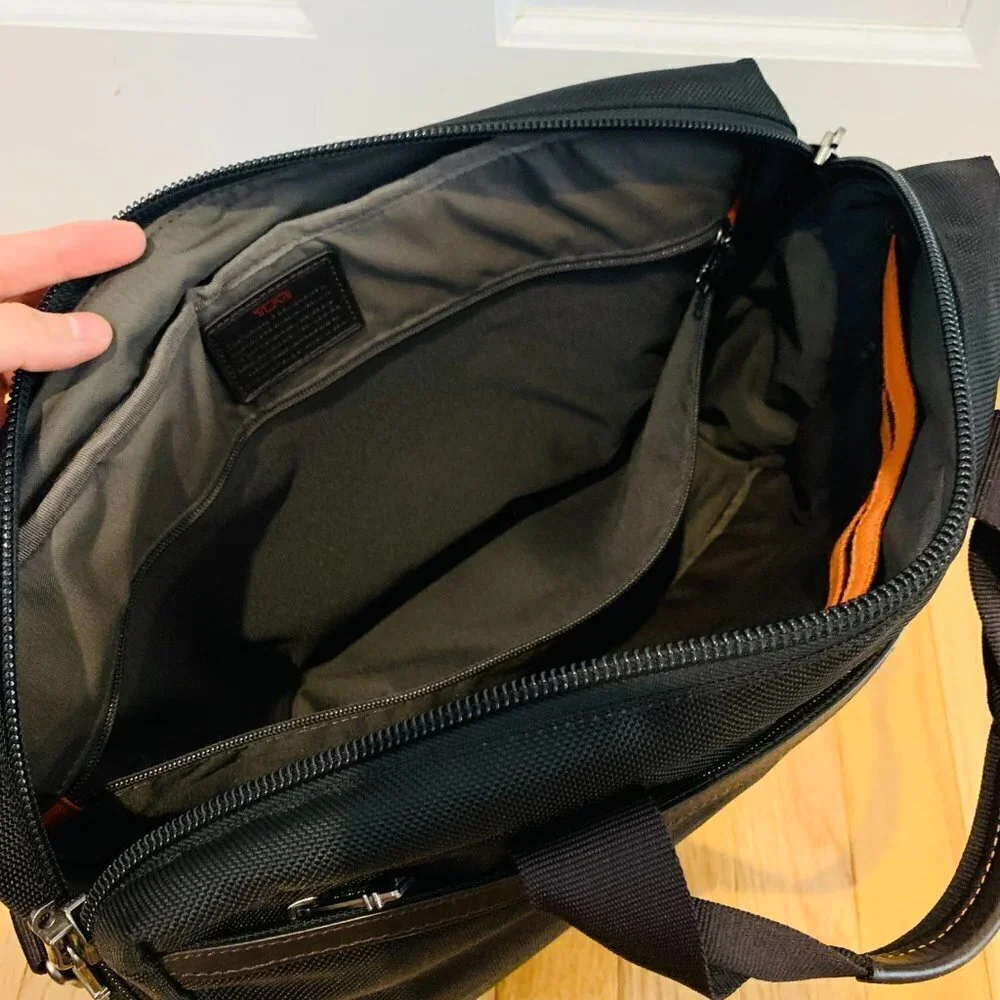 $525 TUMI Alpha Black Ballistic Nylon Briefcase